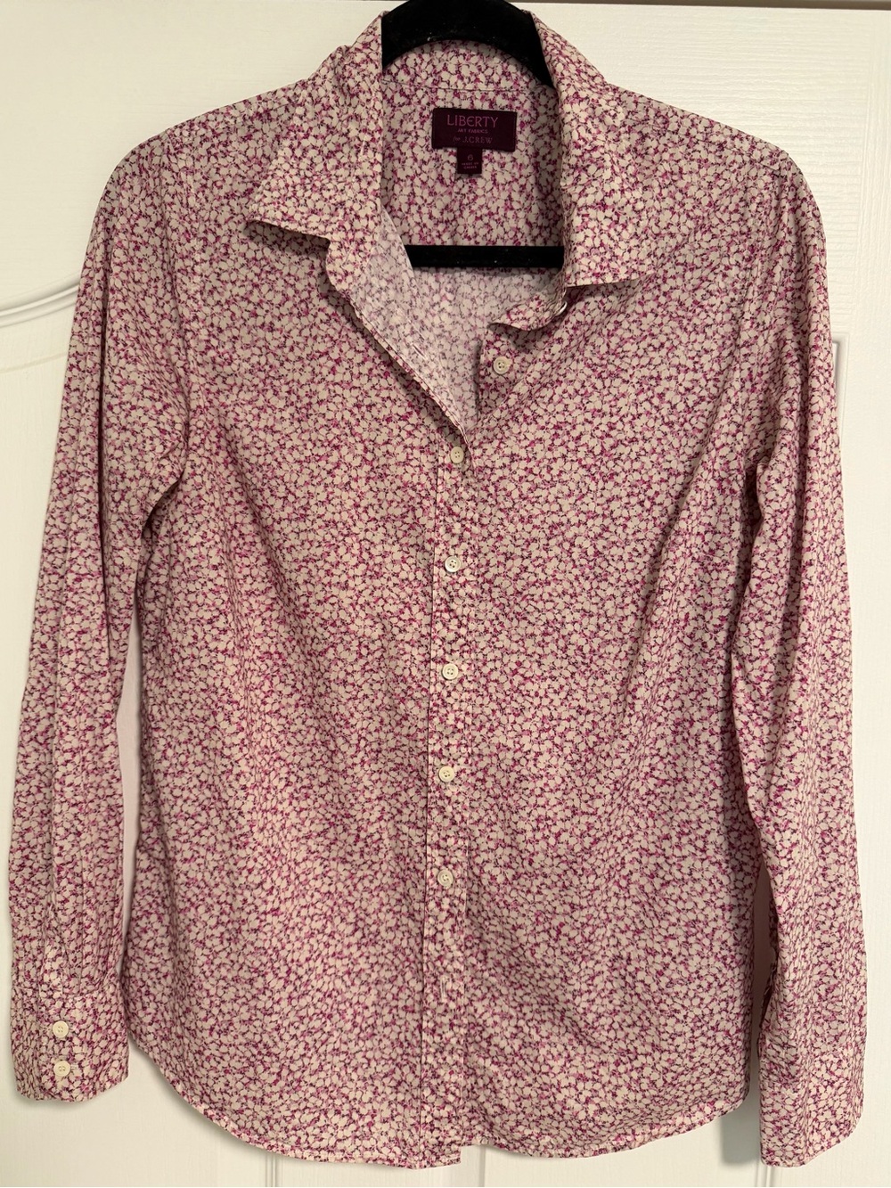 J. Crew Pink and White Floral Button-Down Shirt. Size 6